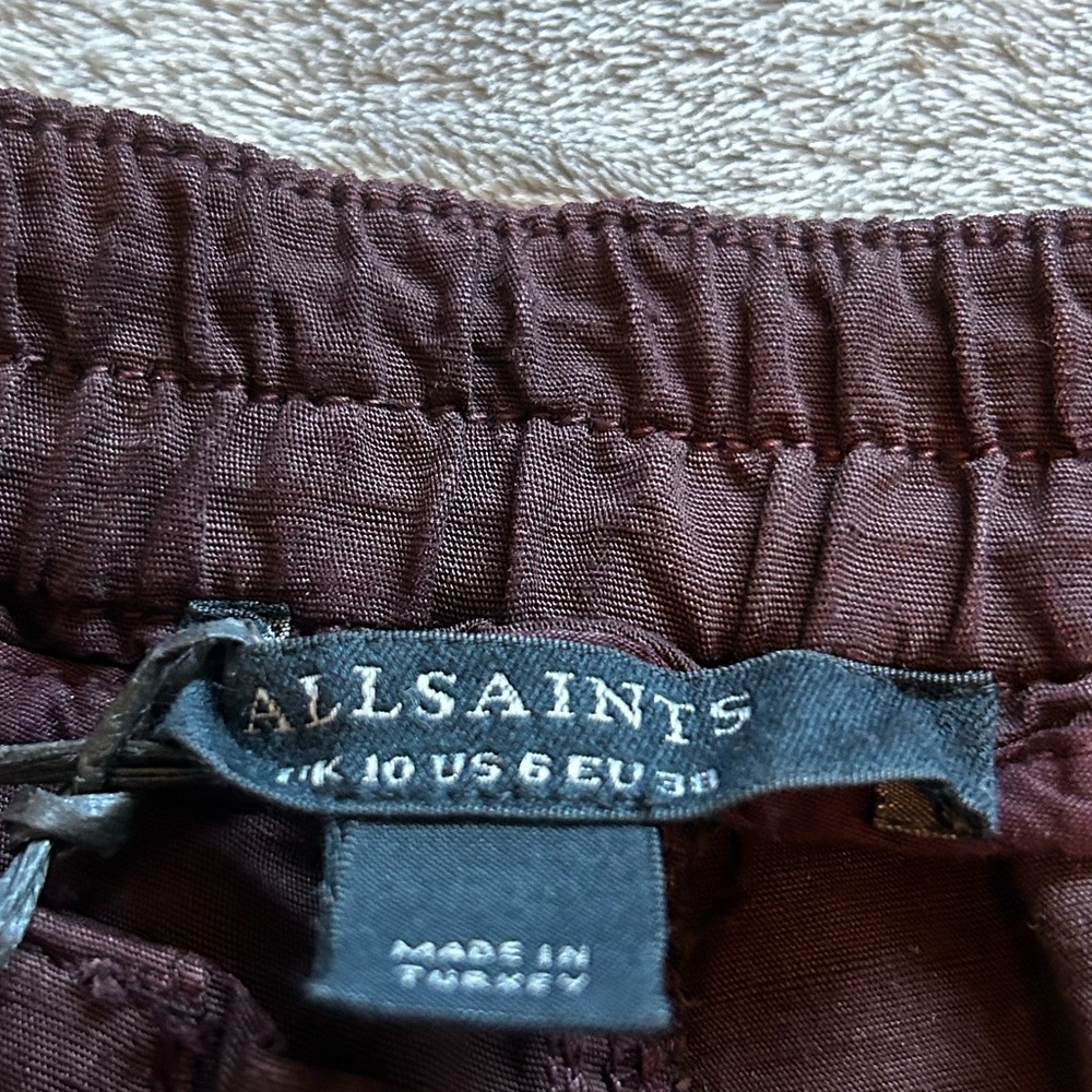 All Saints Val Cargo Joggers in Dark Wine - Picture 6 of 8